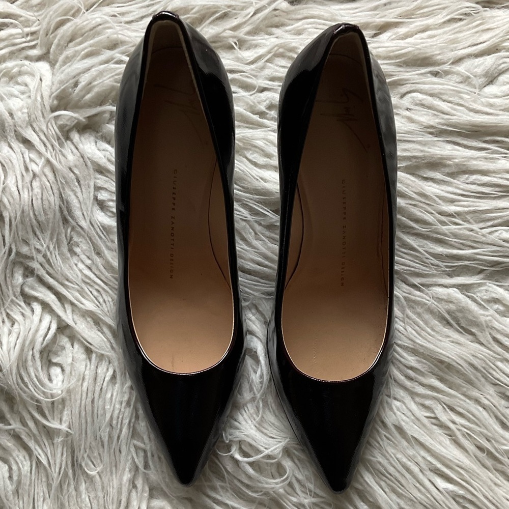 Giuseppe Zanotti Burgundy Red Patent Leather Pointed Toe Pump Heels EUC Sz 36.5 - Picture 3 of 9